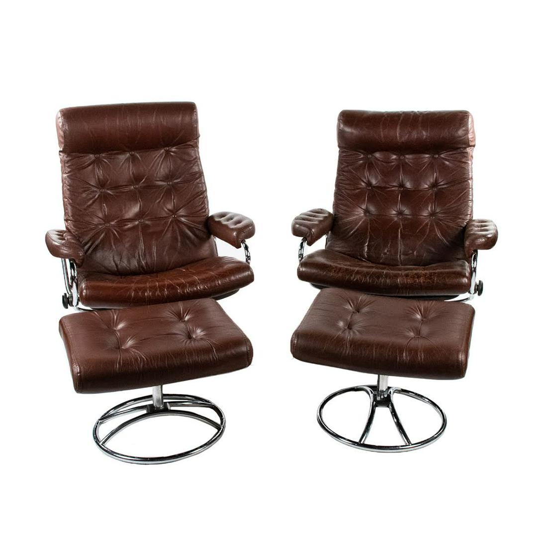 Pair of Ekornes Stressless Leather Lounge Chairs (1 of 20)