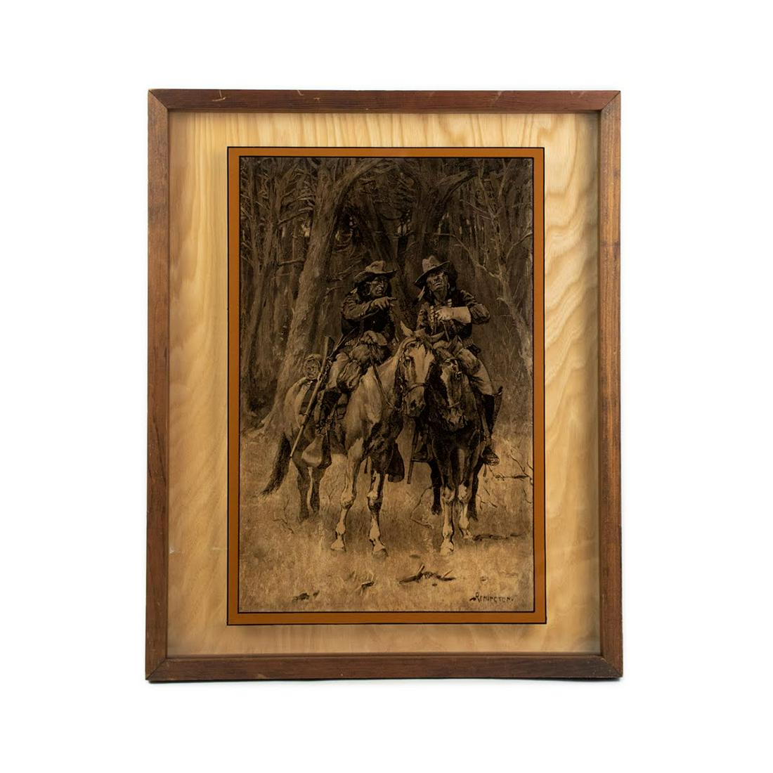 Frederic Remington Reverse Painting Lucid Lines W211 (1 of 14)