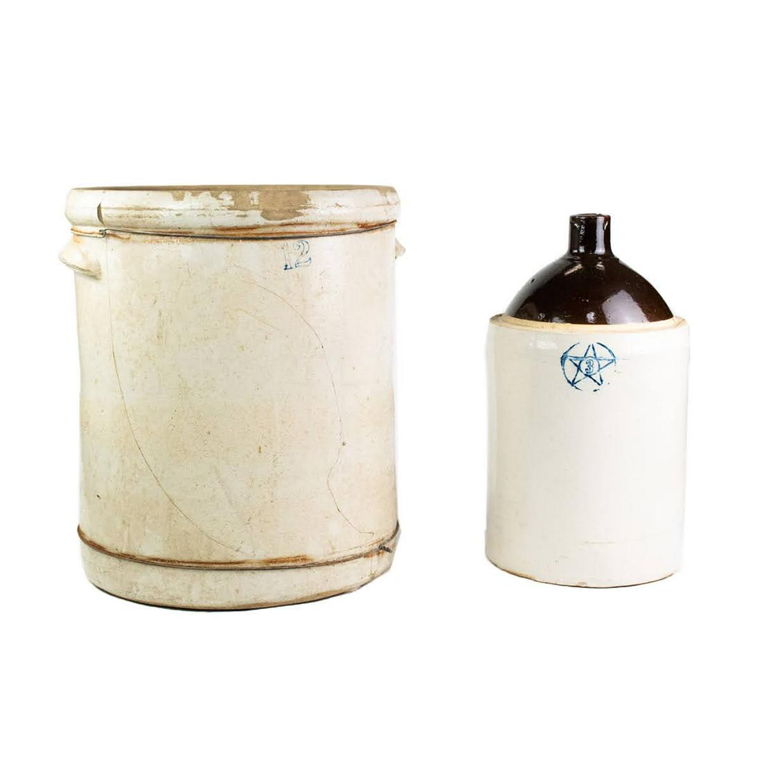 12 Gallon Stoneware Crock and Star Stoneware Co. Jug (1 of 13)