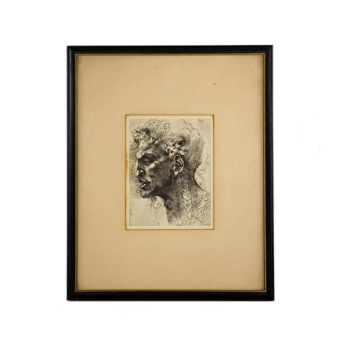 Michelangelo's 'Head of a Satyr' Lithograph (1 of 6)