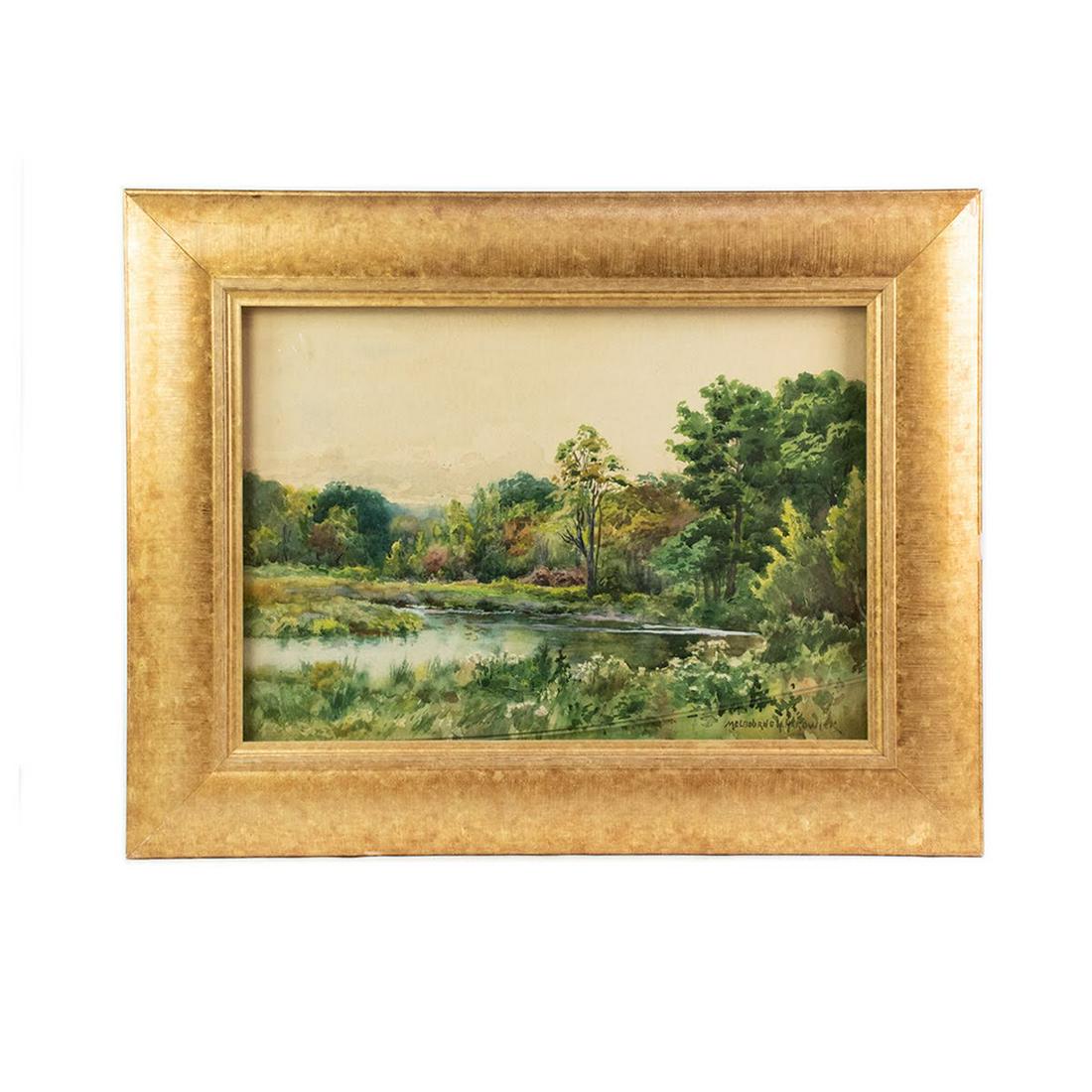 Melbourne Hardwick Watercolor on Paper River Landscape (1 of 13)