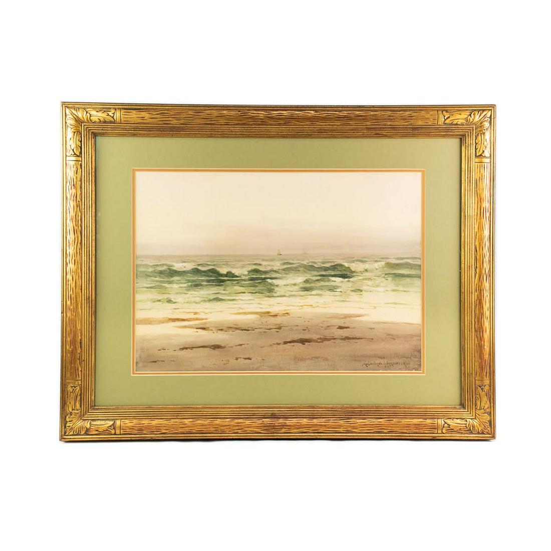 Melbourne H. Hardwick Watercolor on Paper Coastal Scene (1 of 10)