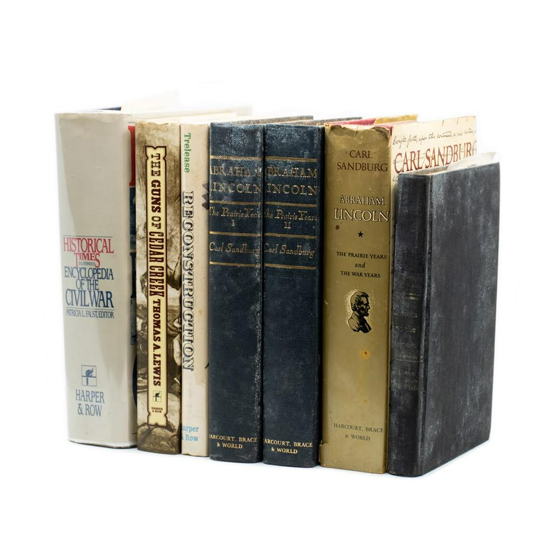 Civil War Hardcover Books: A grouping of seven vintage Civil War hardcover books. This lot includes three books published by Harper & Row including "Historical Times: Encyclopedia of The Civil War", "The Guns of Cedar Creek" by
