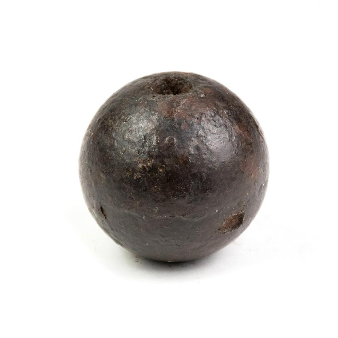 Confederate 6-lb Polygonal Cavity Shell - Spanish Fort: A Civil War Confederate 6-pound polygonal cavity projectile shell from the 1865 Battle of Spanish Fort, AL. Recovered in the 1990s. Provenance: Larry McCoy - Mobile, AL.