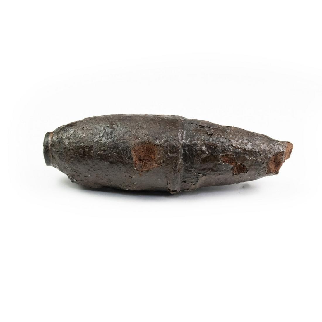 Union 3-Inch Schenkl Shell - Spanish Fort, AL: A Civil War Union 3-inch Schenkl shell from the 1865 Battle of Spanish Fort, AL. Recovered in the 1990s. Provenance: Larry McCoy - Mobile, AL.
