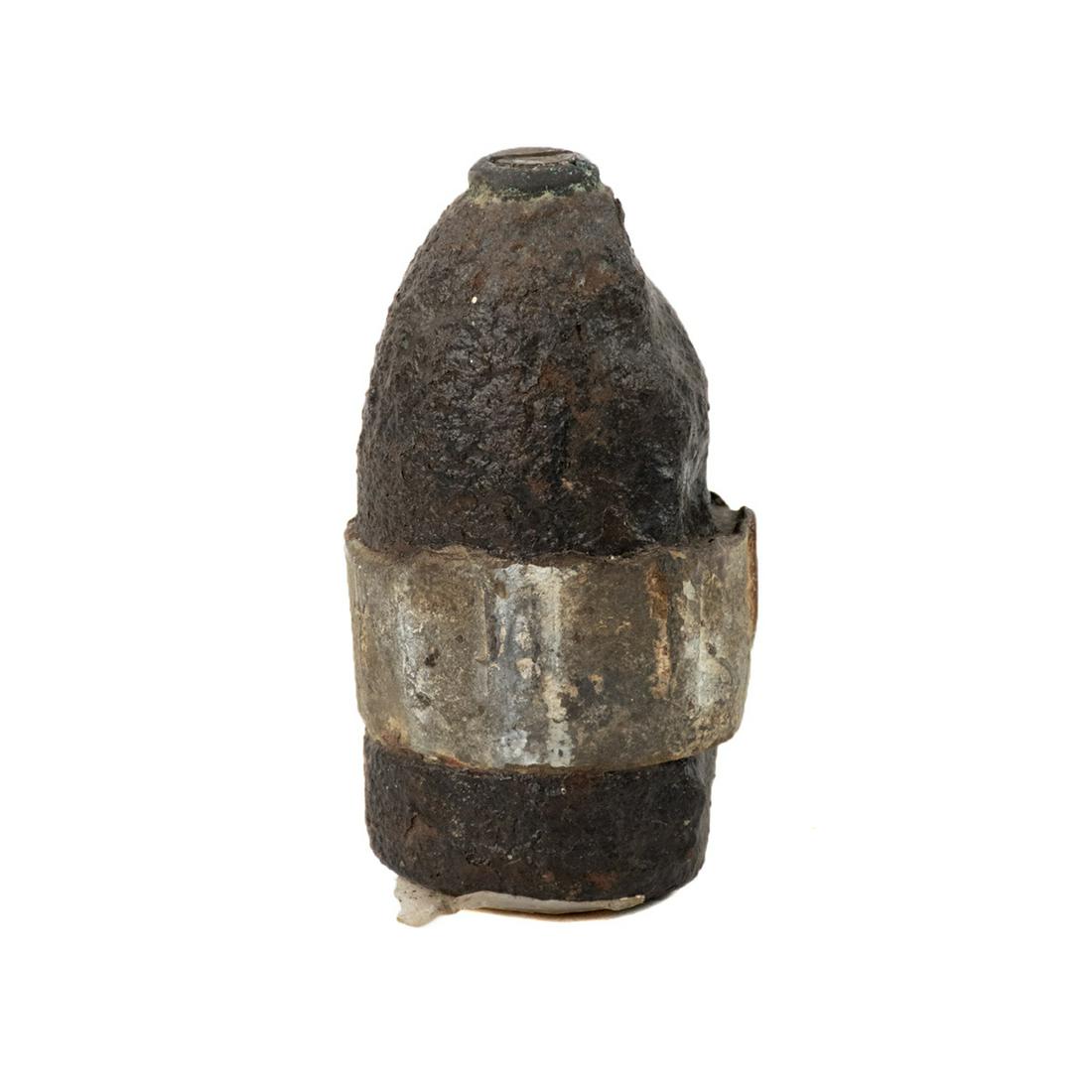 Civil War 3.5 Caliber Hotchkiss - Spanish Fort, AL: A Civil War 3.5 caliber Hotchkiss fired by US Missouri Battery's Blakely rifle at Spanish Fort, Alabama in 1865. Recovered in the 1990s. Provenance: Larry McCoy - Mobile, AL.