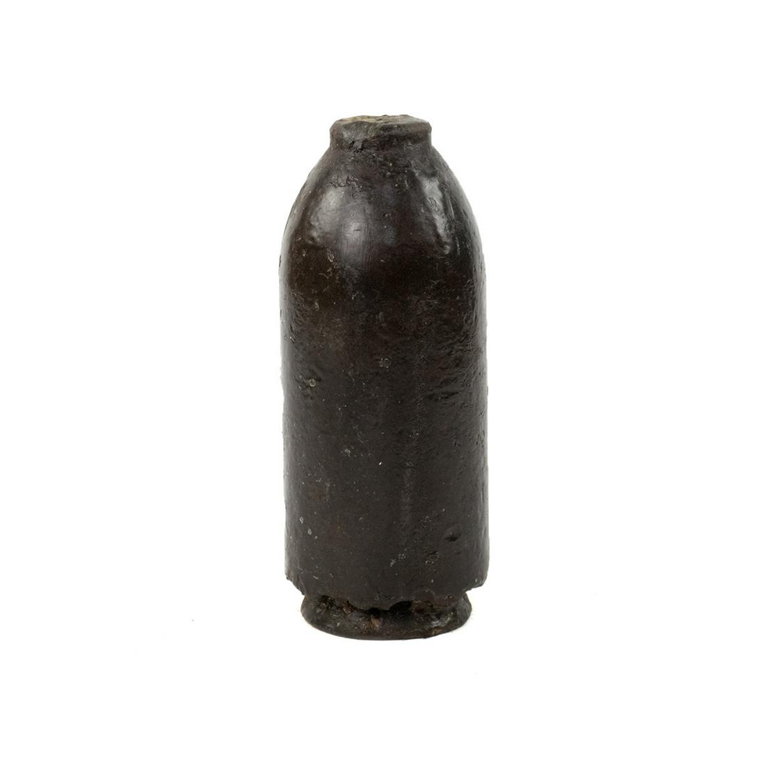 30-lb Chill Nose Bolt - Spanish Fort AL: A 30 pound chill nose bolt recovered from Spanish Fort from the siege of Spanish Fort April 1865. It was fired by First Indiana heavy artillery. Recovered in the 1990s. Provenance: Larry McCoy - Mobil