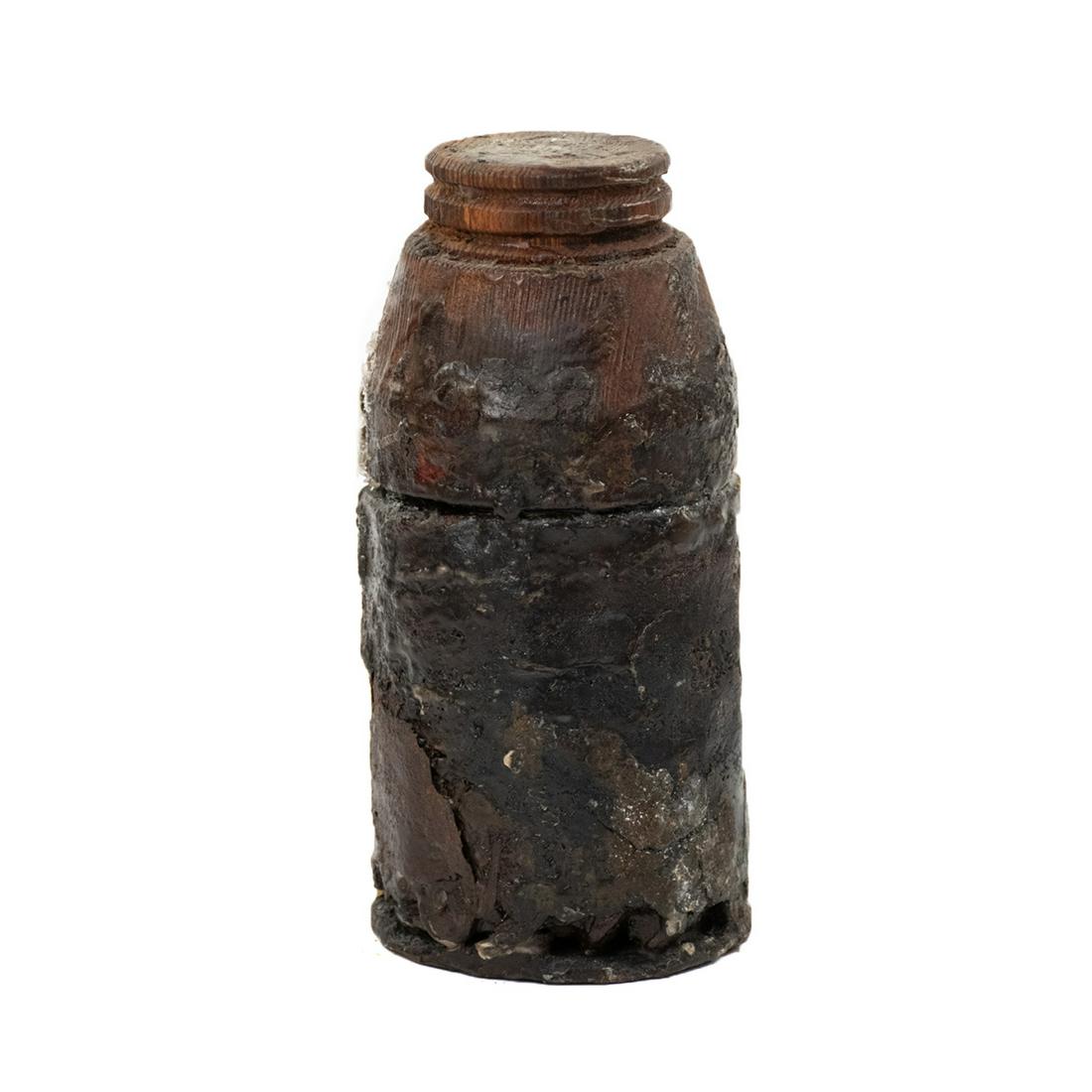 Confederate 12-lb Unfired Canister Round - Spanish Fort: Confederate 12 pounder canister round, unfired, Spanish Fort AL, recovered Spanish Fort siege of Spanish Fort April 1865