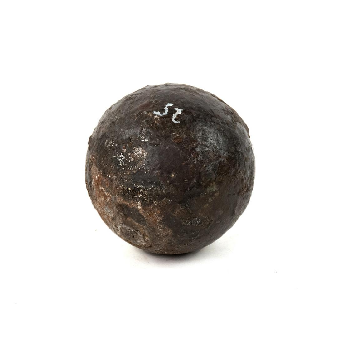 Confederate 12-lb Solid Shot: A Civil War Confederate 12-pound solid shot. Recovered in the 1990s. Provenance: Larry McCoy - Mobile, AL.