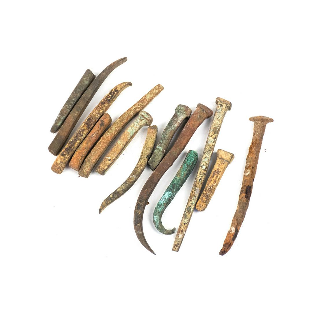 Civil War Era Hand Forged Bronze Spikes: A group of Civil War hand forged square spikes used for construction of battery at Fort Powell, Mobile Bay, AL.