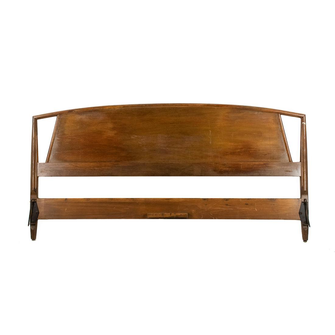 Mid-Century Modern Walnut King Size Headboard: A large walnut Mid-Century Modern king size headboard