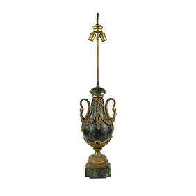 Antique French Empire Style Bronze Levanto Marble Lamp (1 of 18)