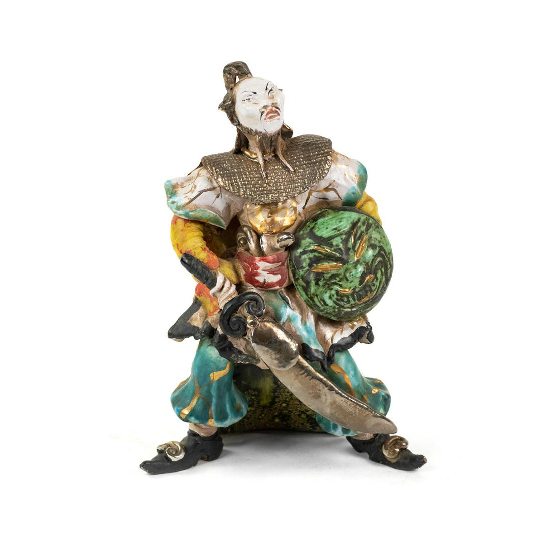 Italian Pottery Chinese Warrior Figure Statue (1 of 11)
