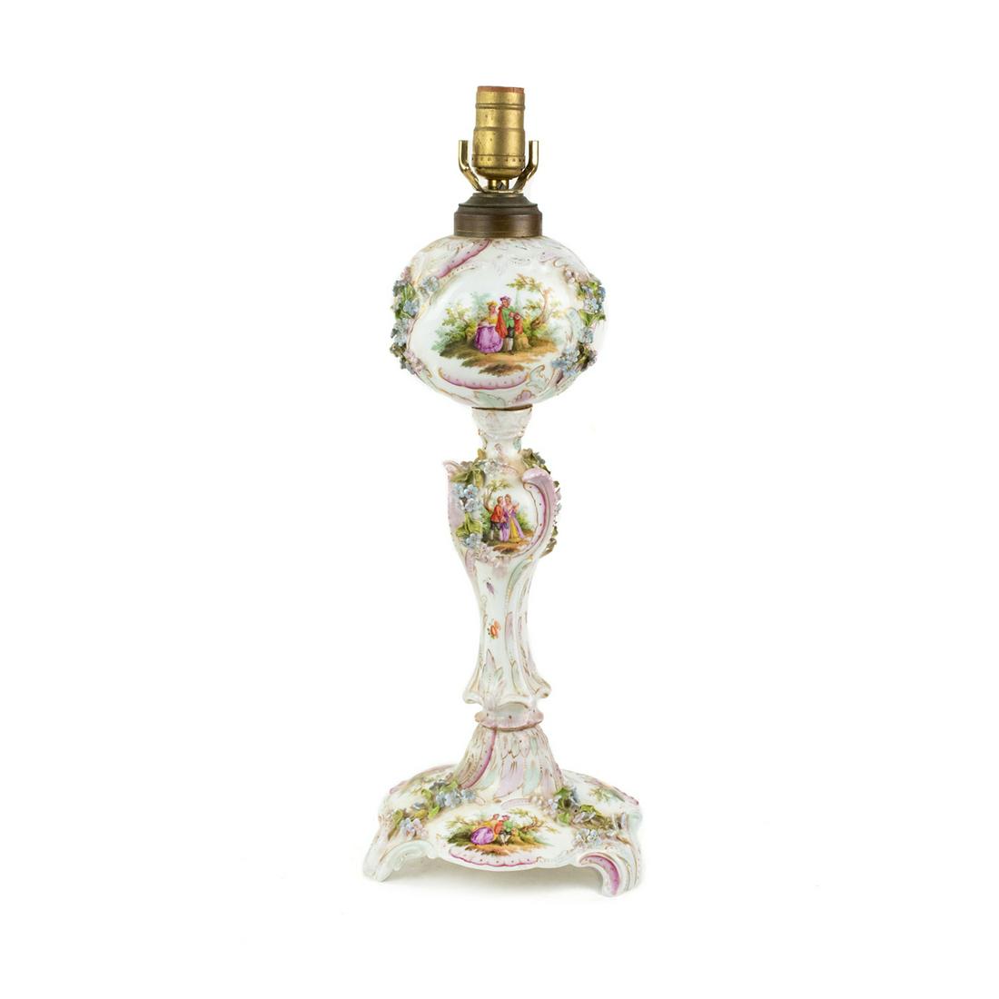 Antique Dresden by Carl Thieme Porcelain Lamp (1 of 16)
