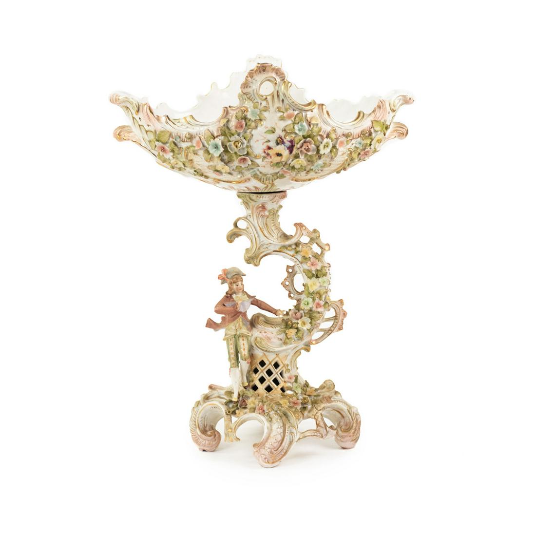 19th C. Sitzendorf Porcelain Figural Compote (1 of 12)