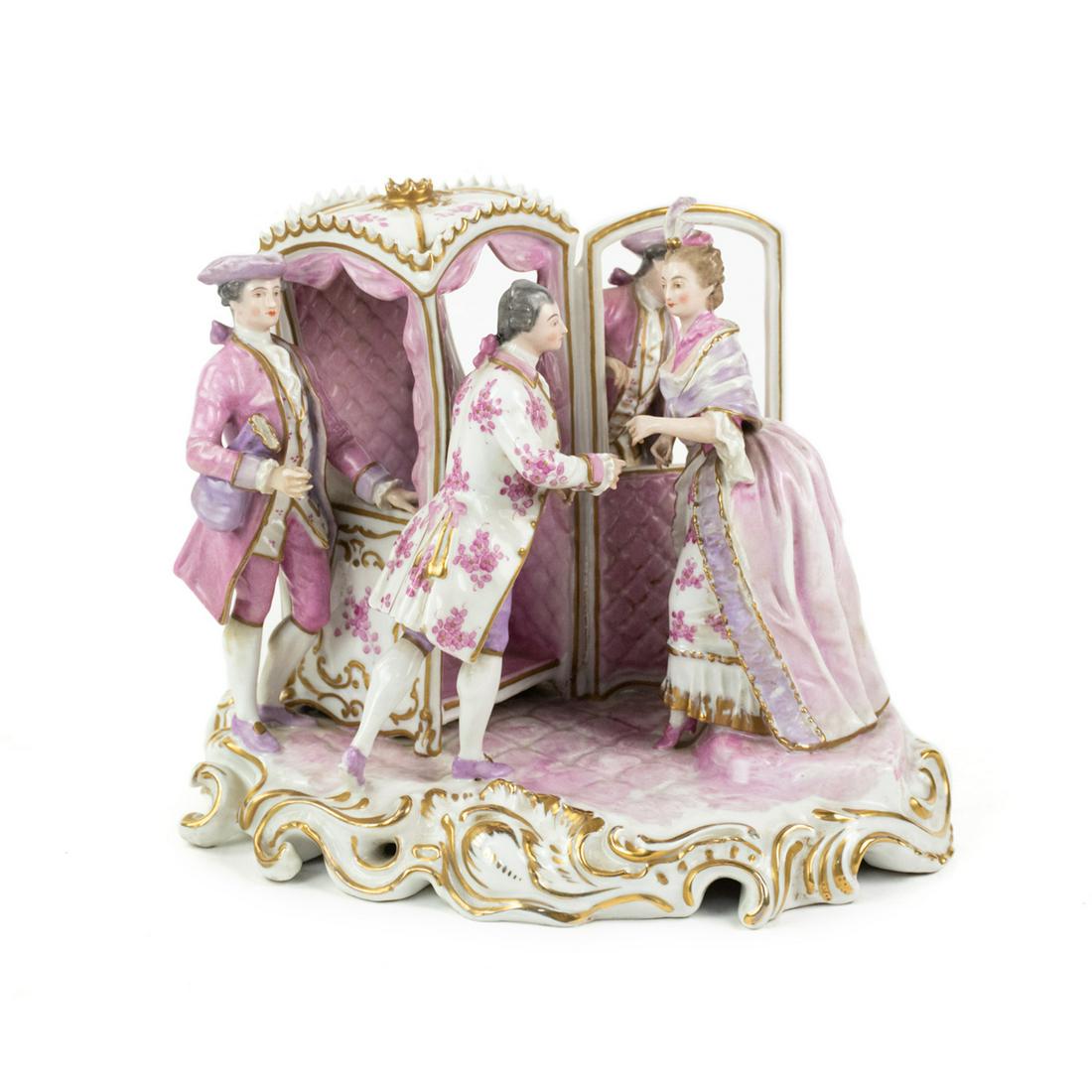 Antique French Capodimonte Style Porcelain Statue (1 of 10)