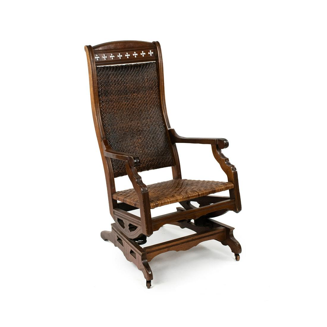 19th C. English Eastlake Victorian Cane Rocking Chair (1 of 16)