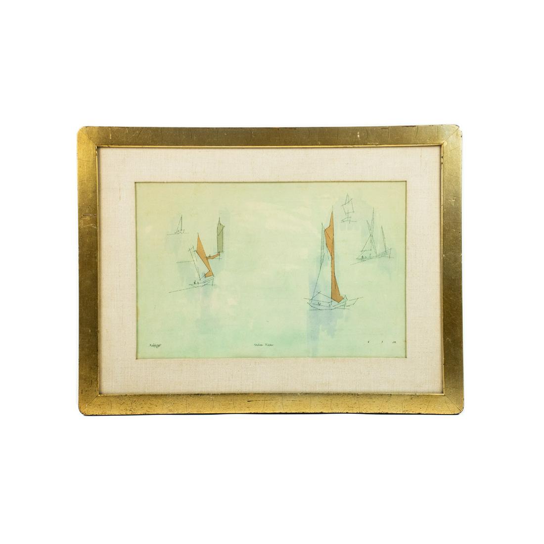 Lyonel Feininger "Sardinen Fischer" Colored Lithograph (1 of 9)