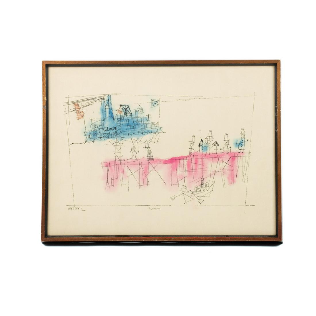 Lyonel Feininger "Excursion" Colored Lithograph (1 of 10)