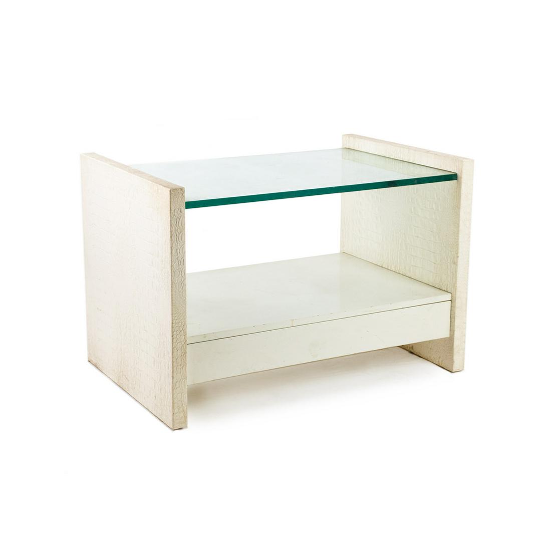 Karl Springer Albino Python Glass Top Side Table (1 of 12)