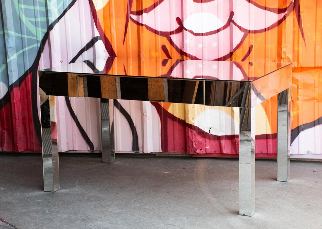 Modern Mirrored Desk with Drawer (1 of 20)