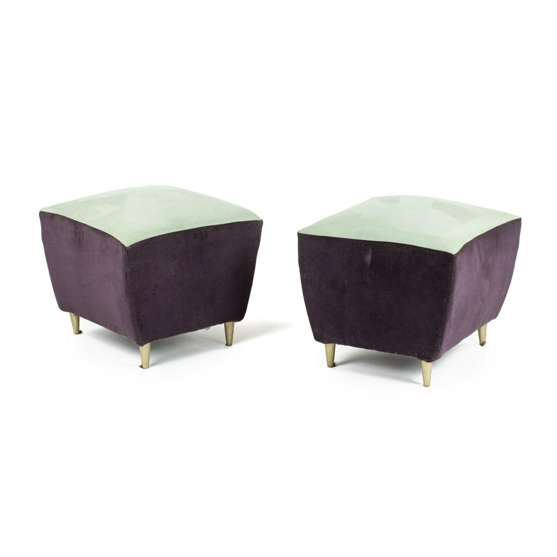 Pair of Postmodern Memphis Group Purple Ottomans (1 of 8)