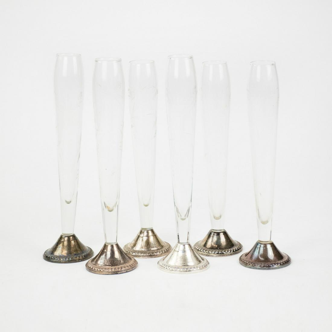 Set of Duchin Creation Weighted Sterling & Glass Vases (1 of 9)