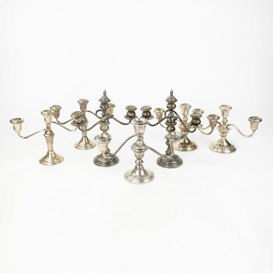 Grouping of 7 Weighted Sterling Candlesticks (1 of 20)