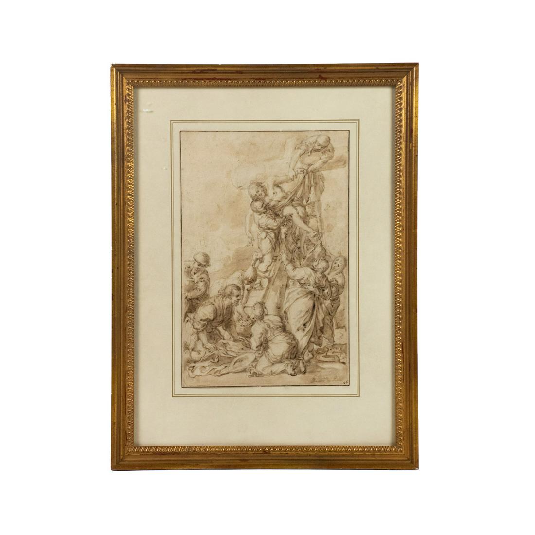 Attrib Jacopo Bassano Crucifixion Lithograph on Paper (1 of 11)