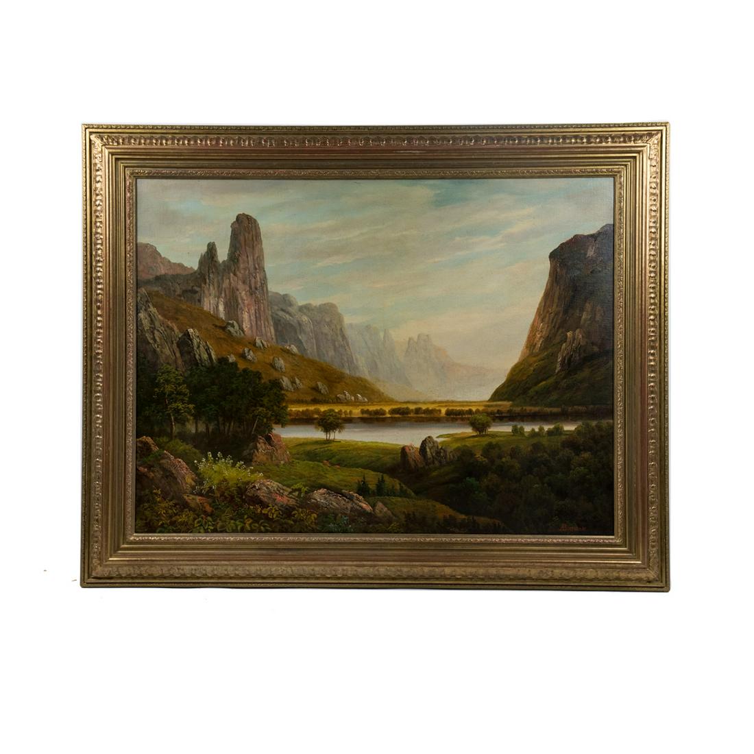 Albert Bierstadt Signed Oil on Canvas (1 of 17)