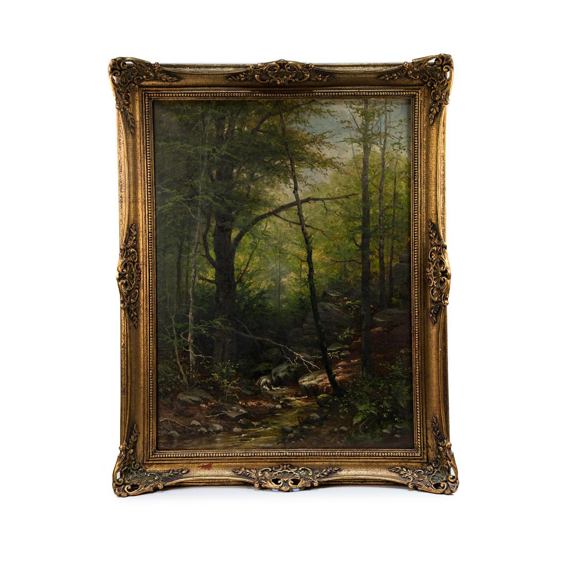 August Flinker Signed Oil on Canvas c. 1883 (1 of 16)