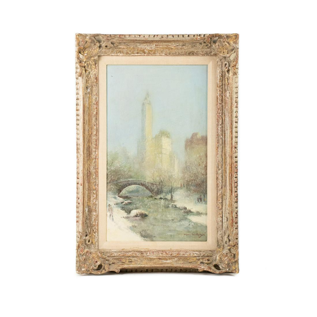 Johann Berthelsen Central Park Signed Oil on Canvas (1 of 14)