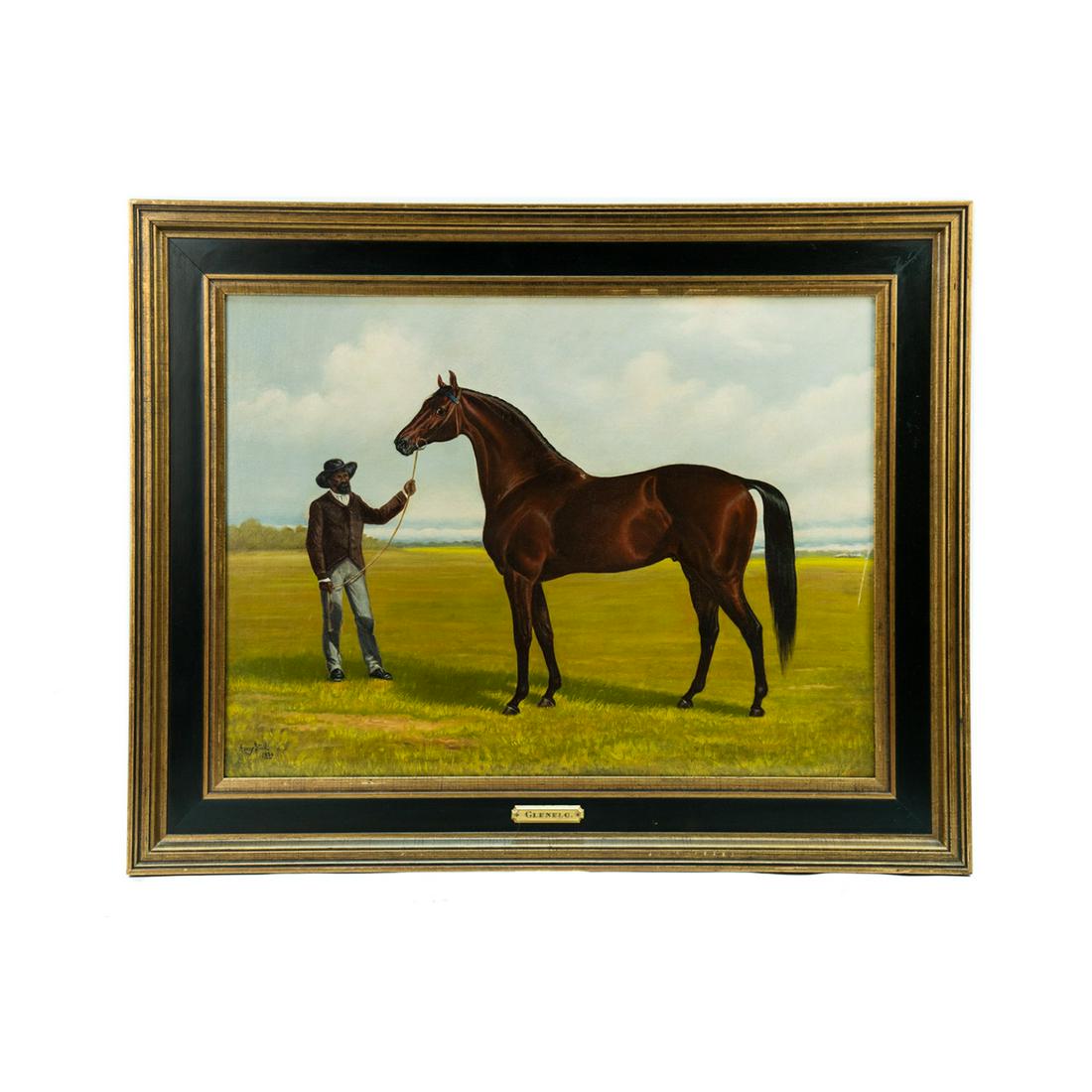 Henry Stull Signed Equestrian Oil on Canvas (1 of 19)