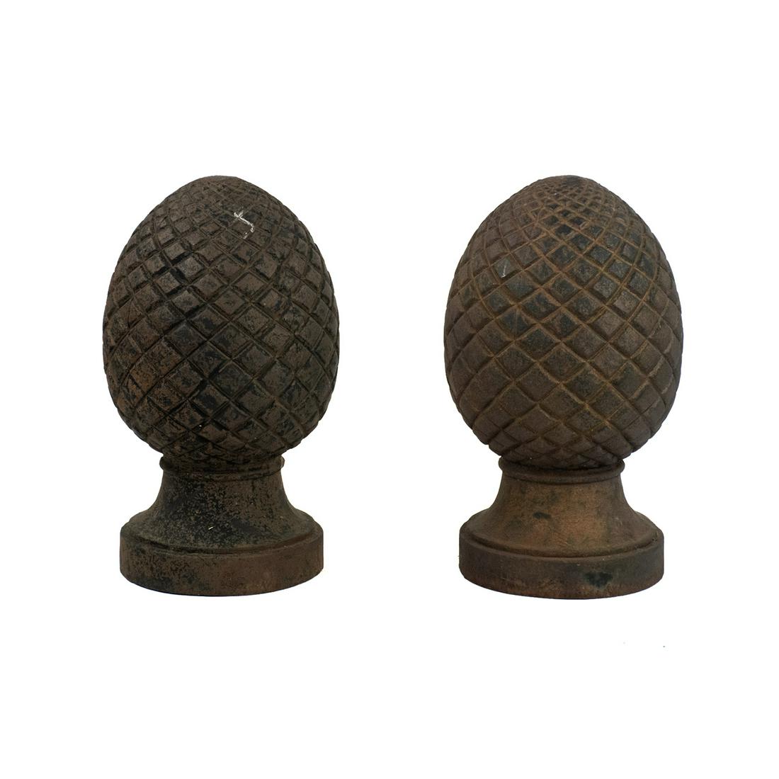 Pair of Antique Cast Iron Pineapple Finials (1 of 11)