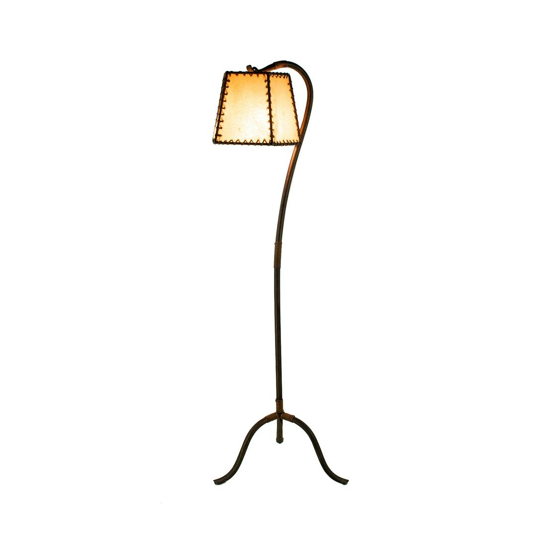 Rustic Iron Rawhide Shade Floor Lamp (1 of 11)