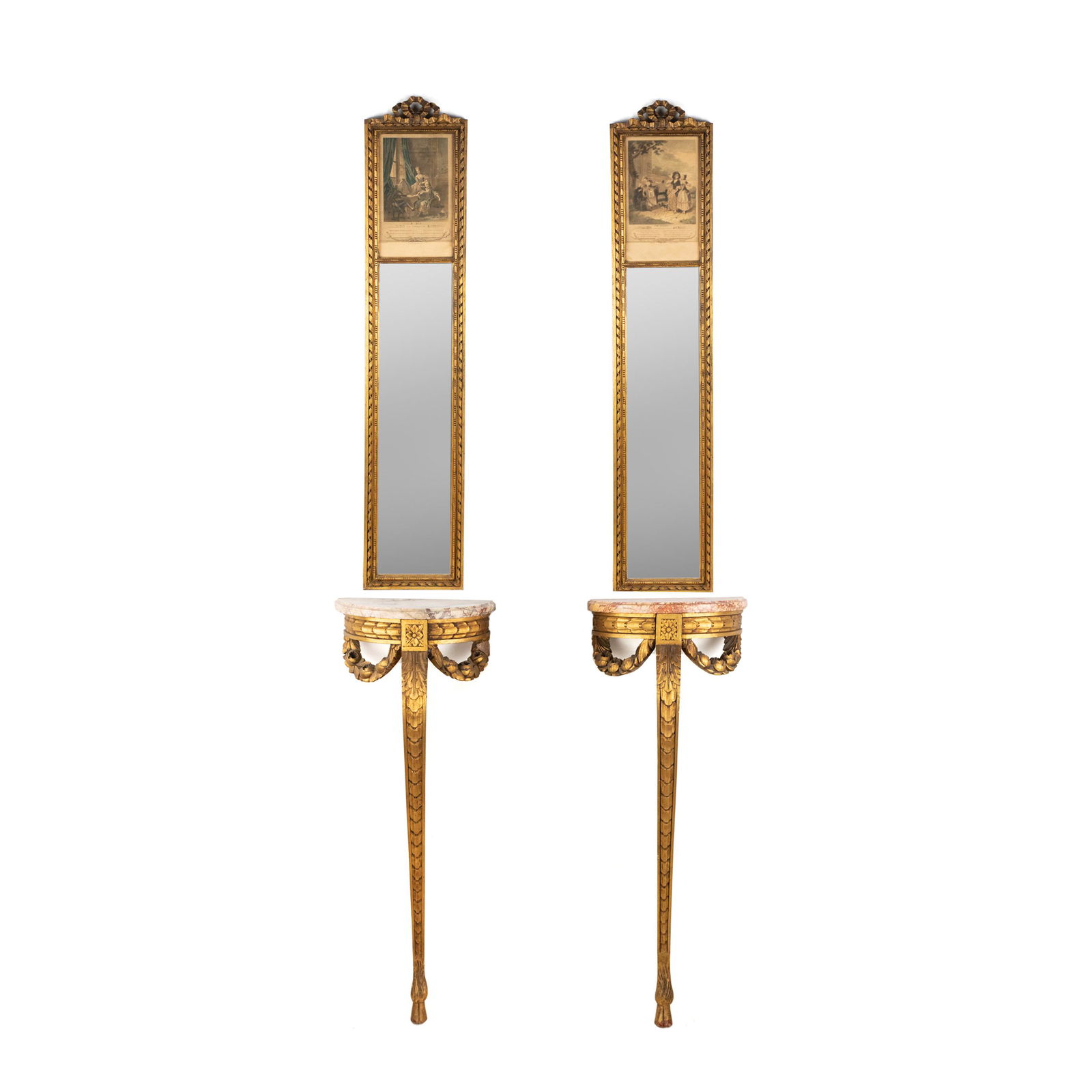 Pair French Pier Mirror and Marble Console Stands (1 of 20)