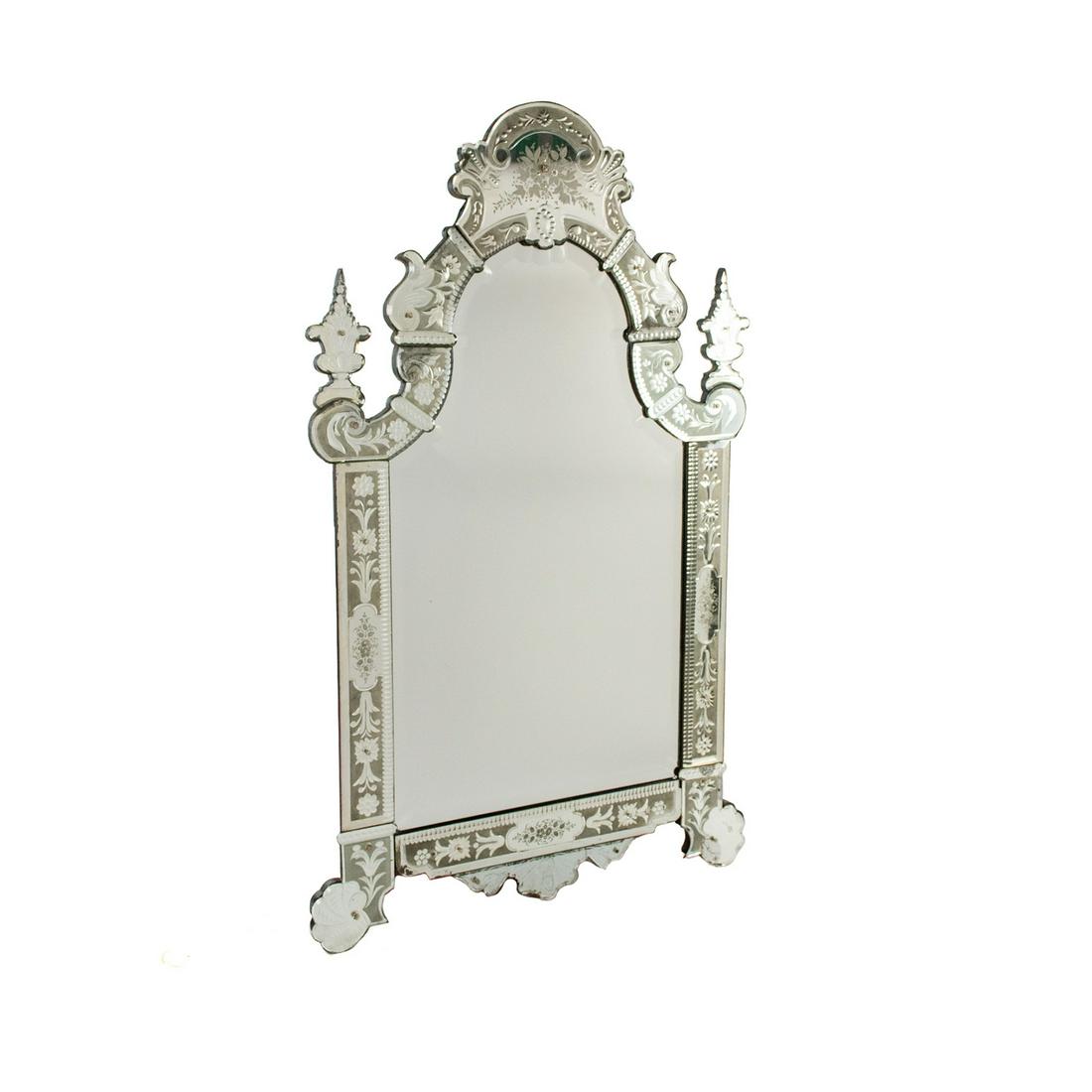 20th Century Large Venetian Scalloped Panel Wall Mirror (1 of 16)