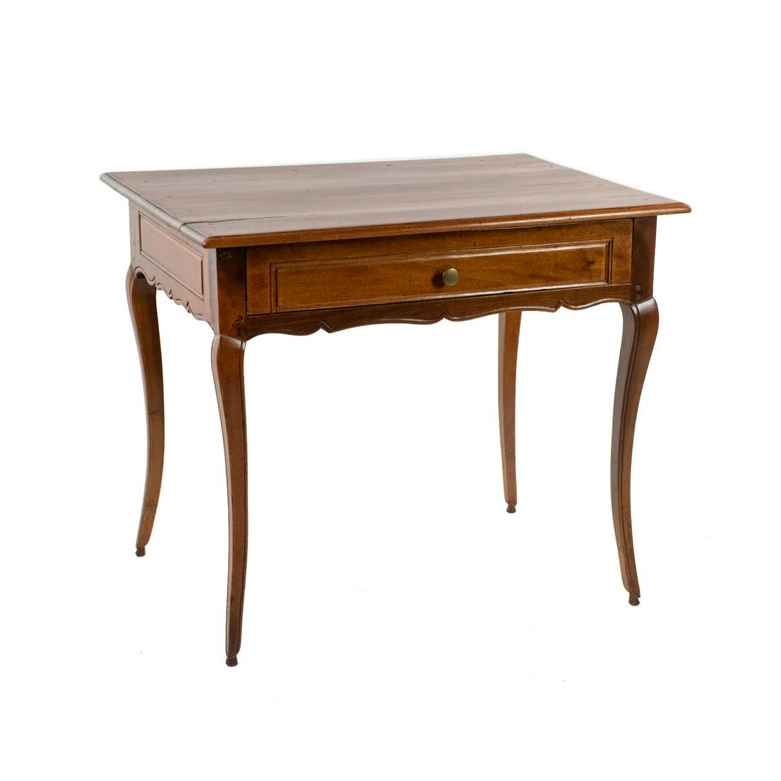 French Regence Style One Drawer Walnut Side Table (1 of 20)