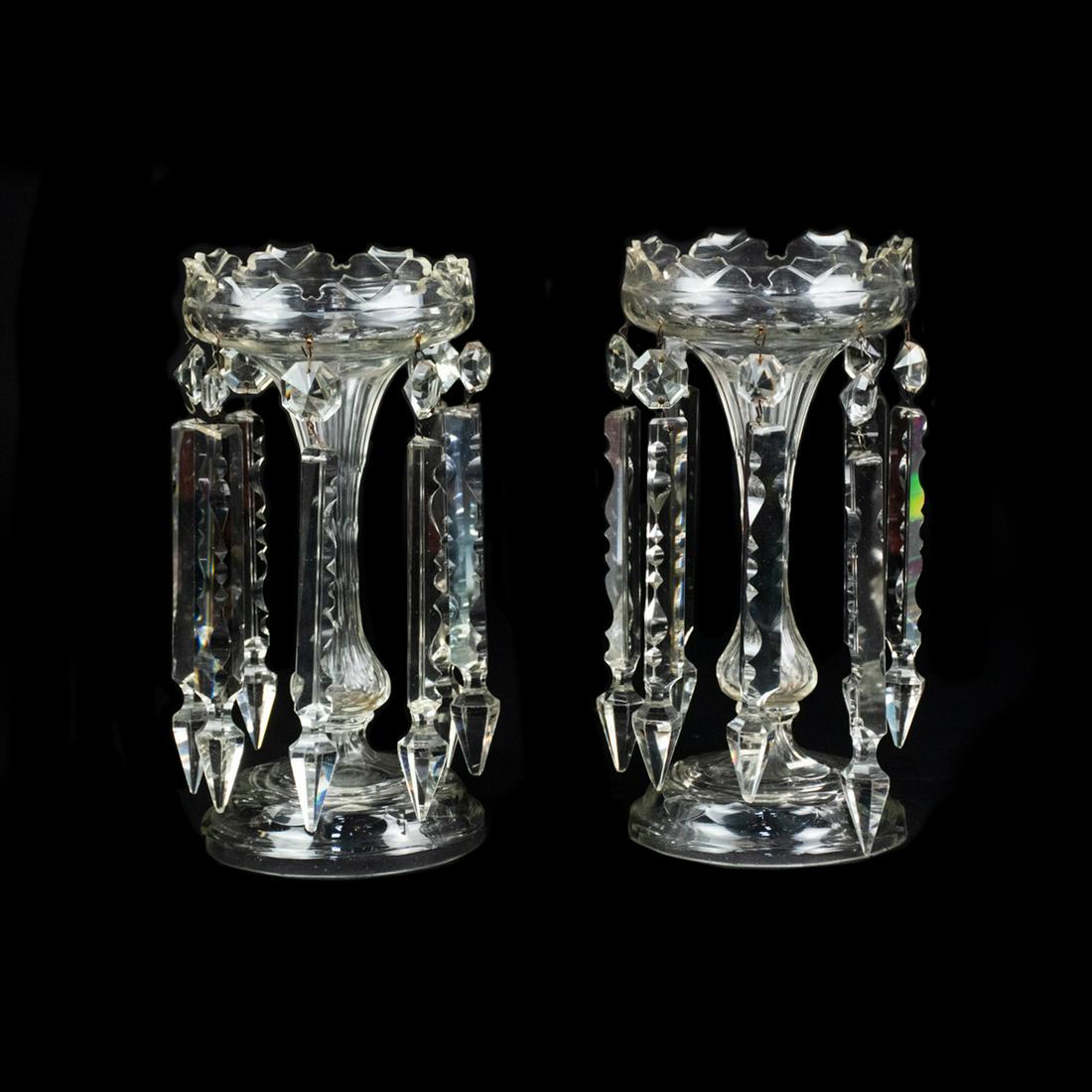 Pair of English Regency Style Crystal Lusters (1 of 12)
