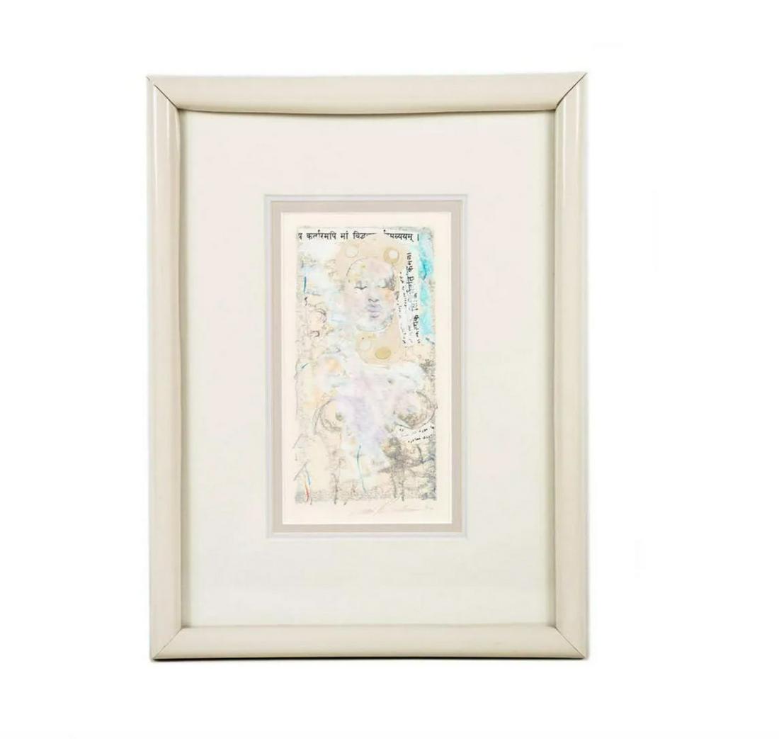 1989 Bhagavad Gita Mixed Media Print Signed (1 of 8)