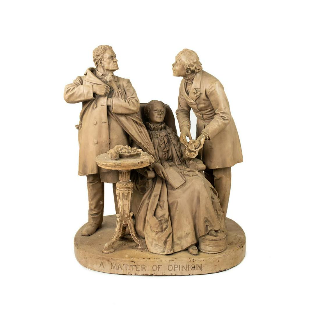 John Rogers 'A Matter of Opinion' Plaster Sculpture (1 of 13)