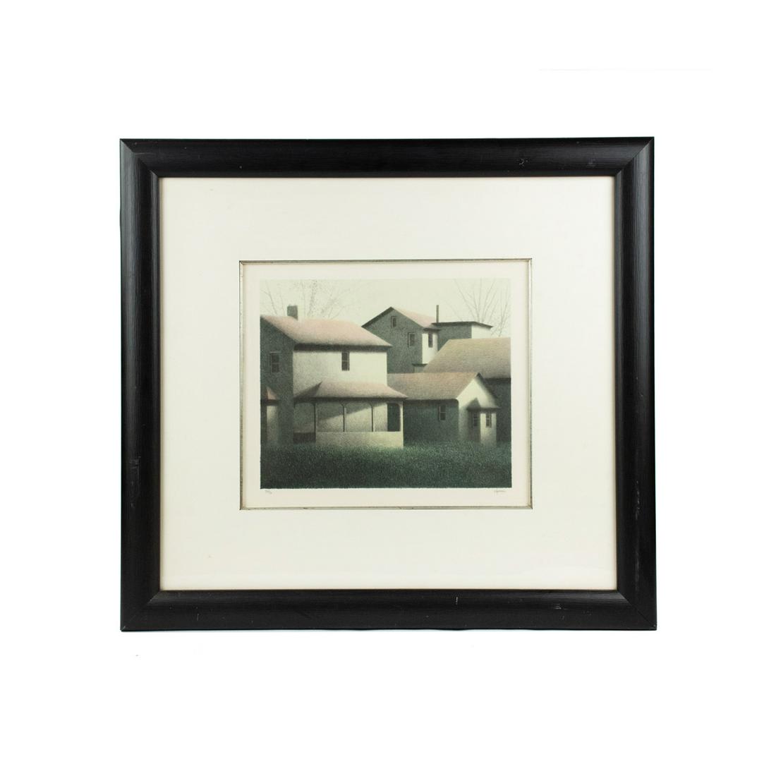 Robert Kipness 'Rooftops' Signed Lithograph on Paper (1 of 14)