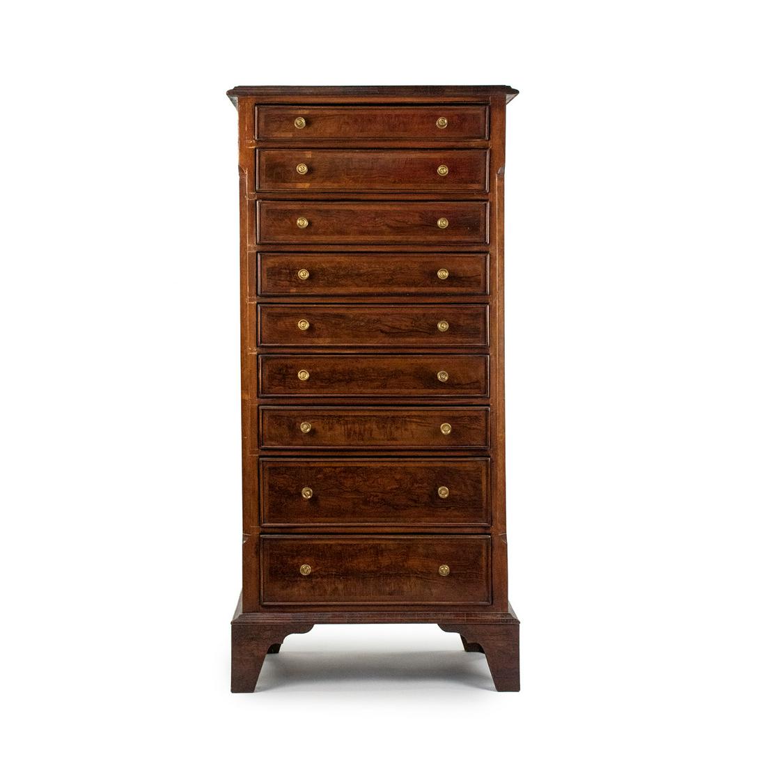 American Sheraton Style Burl Walnut Lingerie Chest (1 of 20)