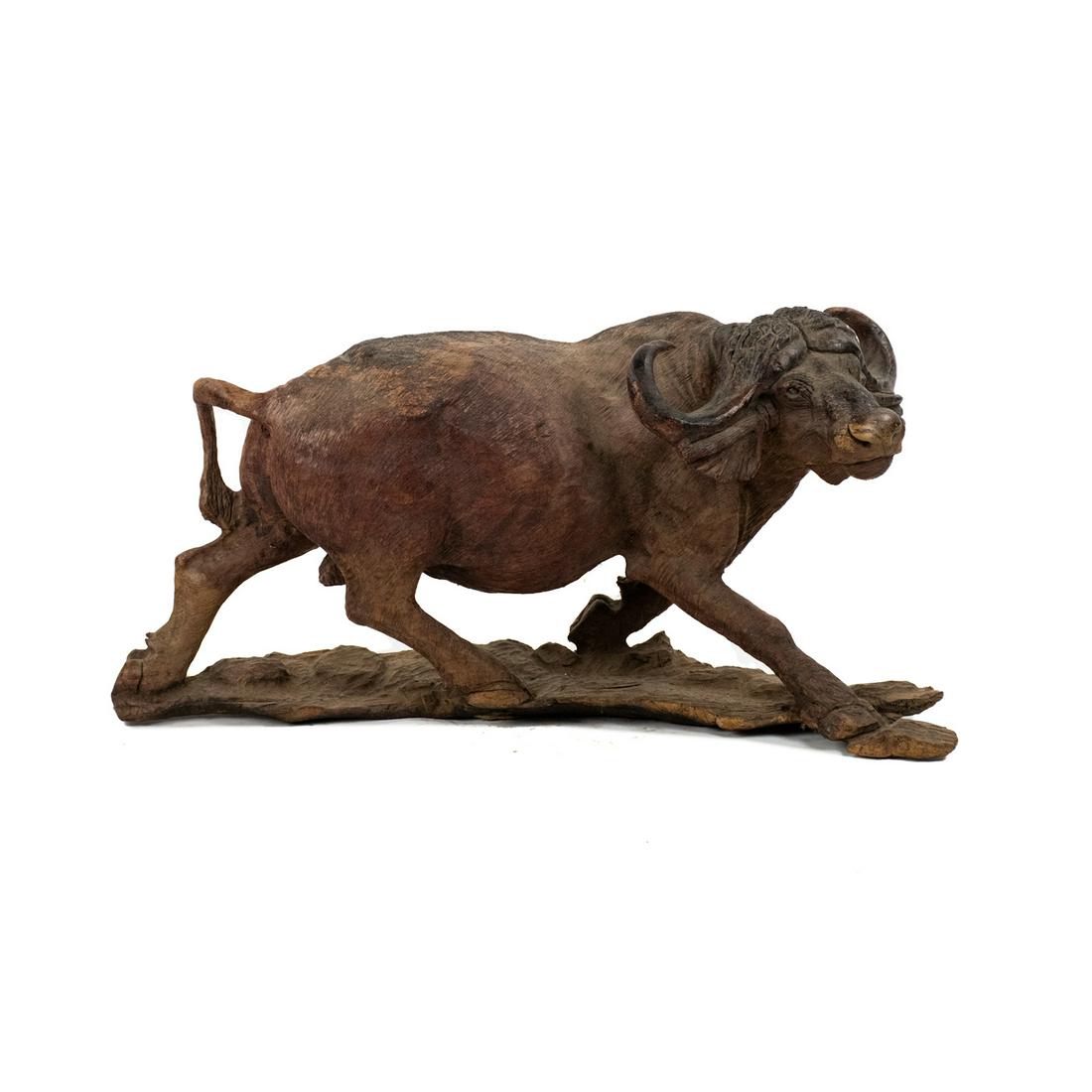 African Ironwood Carved Cape Buffalo Sculpture (1 of 13)