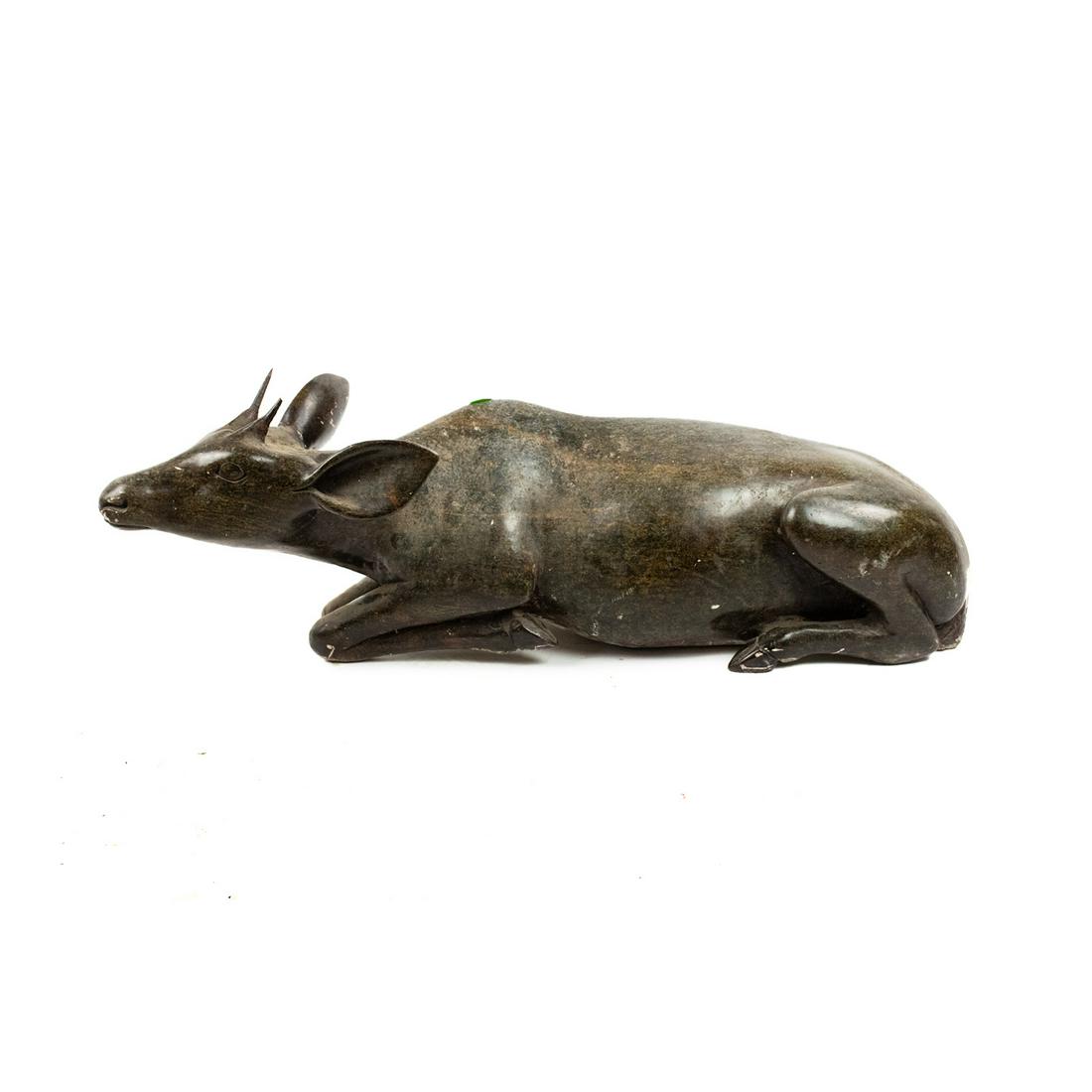 African Soapstone Young Cape Buffalo Sculpture (1 of 17)