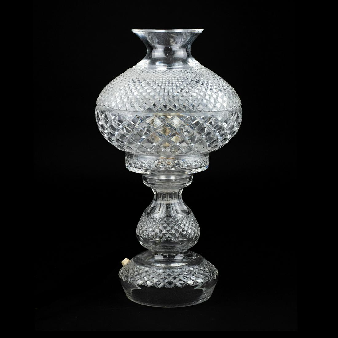 Antique Cut Glass Oil Lamp Converted Table Lamp (1 of 17)