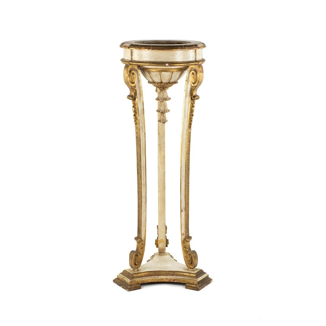 Italian Neoclassical White and Gilt Pedestal Planter (1 of 17)