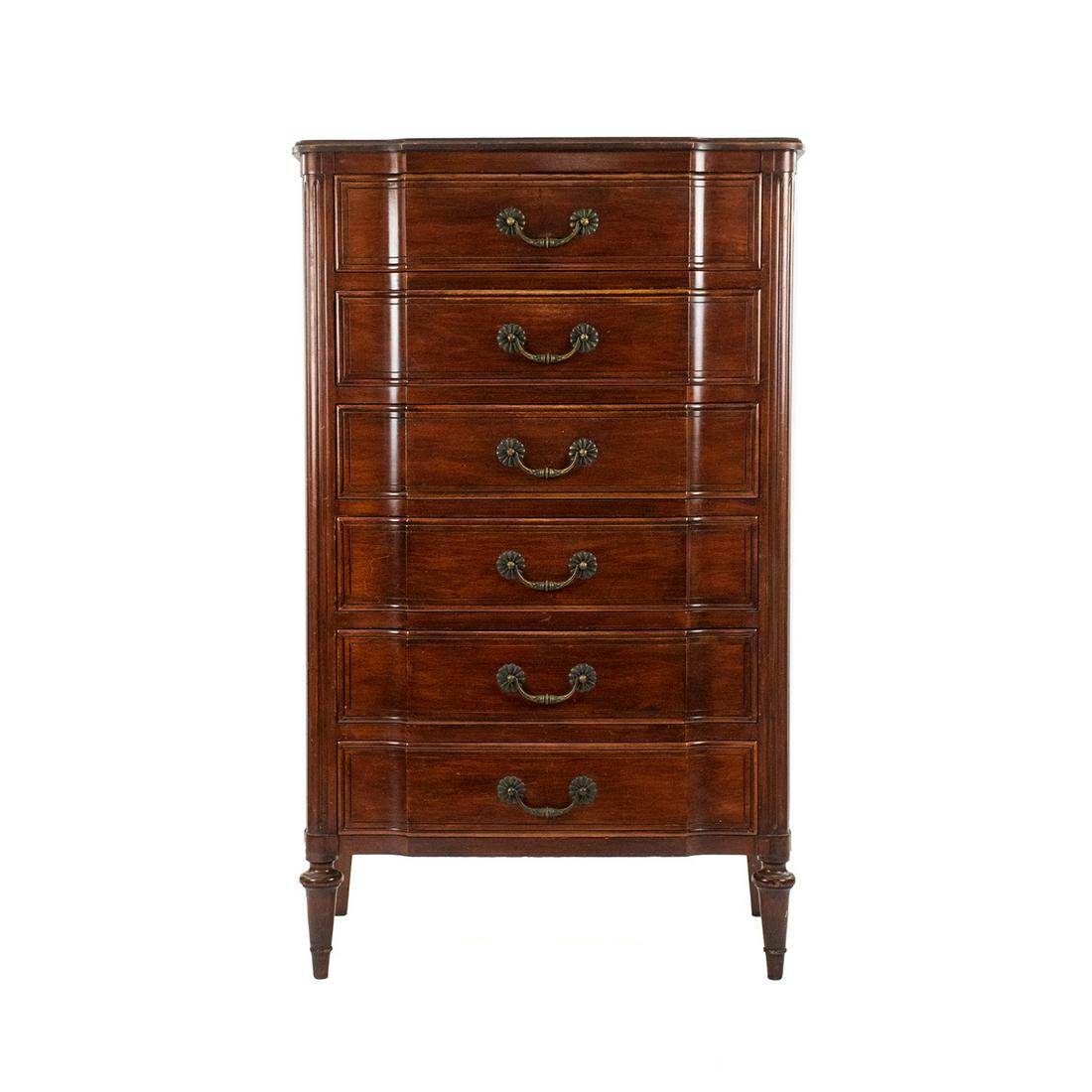 John Widdicomb French Style 6 Drawer Tall Boy Dresser (1 of 20)