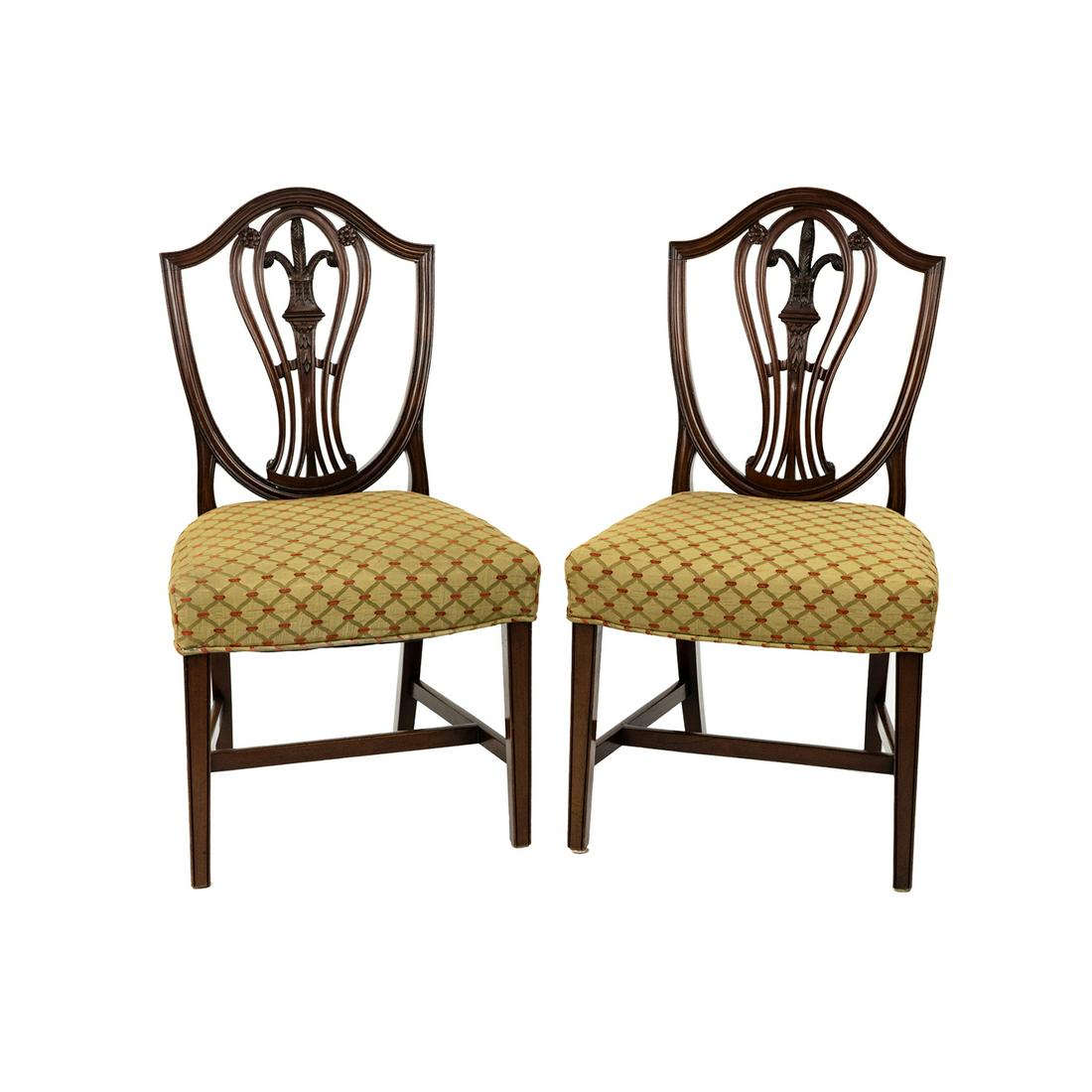 (2) Pair of English Hepplewhite Shield Back Side Chairs (1 of 13)