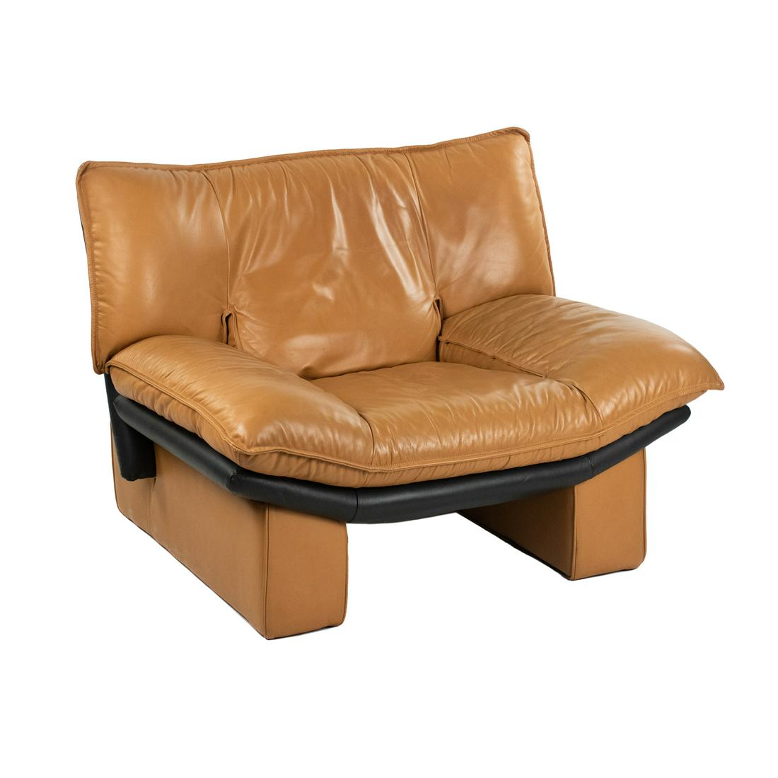 Nicoletti Salotti Italian Tan Leather Lounge Chair (1 of 16)